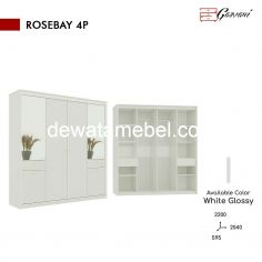 Wardrobe 4 Doors  Size 200 - Garvani ROSEBAY 4P WG / White Glossy 